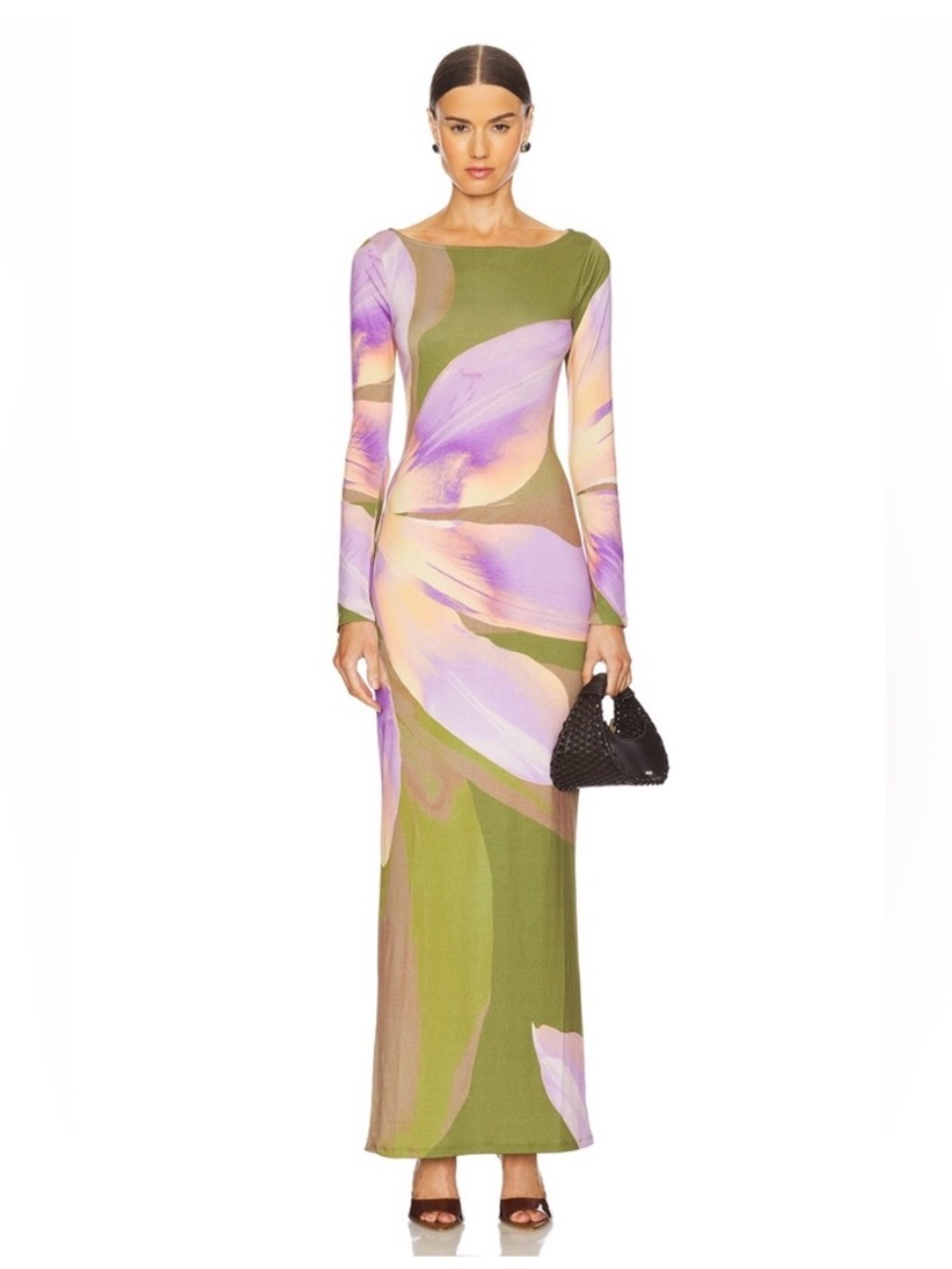 Revolve Lovers and Friends Reagan Maxi Dress Green Floral Size Small - Flaw